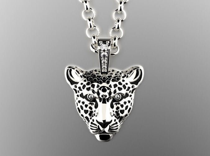 Dazzle Dime 925 Sterling Silver Base 18k Gold Plated Leopard Pendant with Enamel Embrace the Majesty DAZZLE DIME®