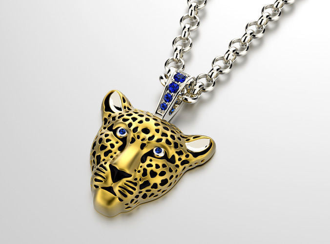 Dazzle Dime 925 Sterling Silver Base 18k Gold Plated Leopard Pendant with Enamel Embrace the Majesty DAZZLE DIME®