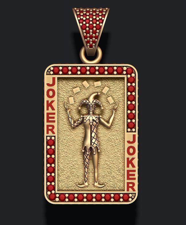 Dazzle Dime Joker Playing Card Pendant with Chain DAZZLE DIME™