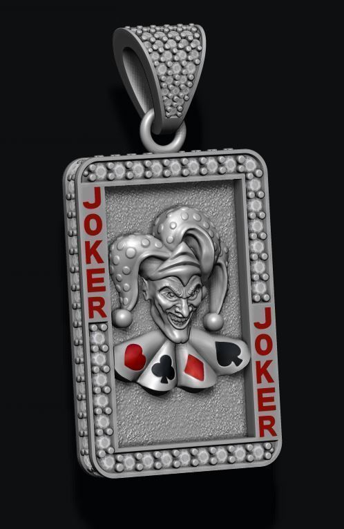Dazzle Dime Joker Playing Card Pendant with Chain DAZZLE DIME™
