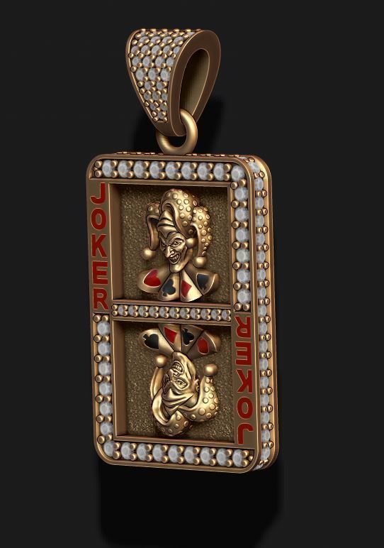 Dazzle Dime Joker Playing Card Pendant with Chain DAZZLE DIME™