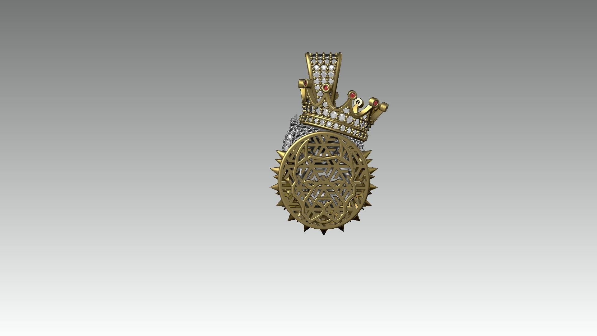 Dazzle Dime King Pitbull Pendant A Majestic Symbol of Strength and Loyalty 925 Sterling Silver Base 18K Gold Plated - Dazzle Dime