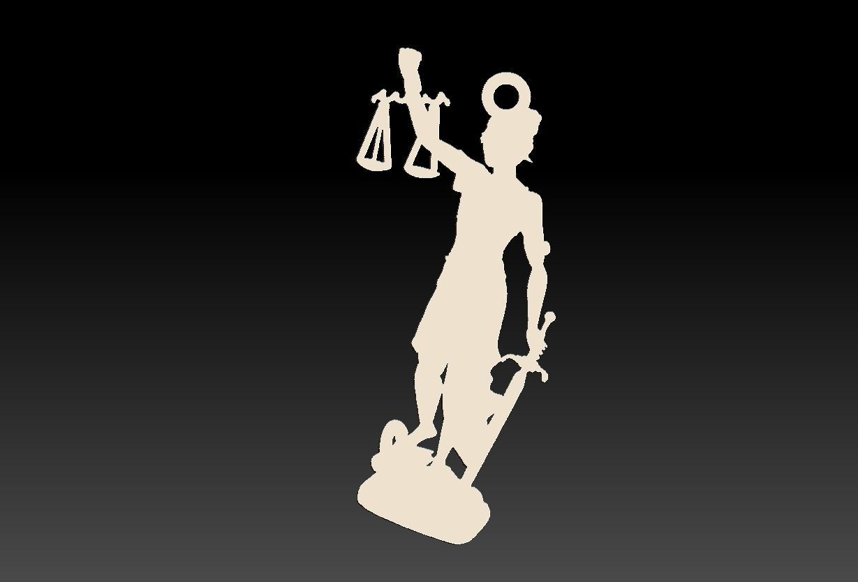 Gold Plated Lady of Justice Pendant (Dama da Justiça)