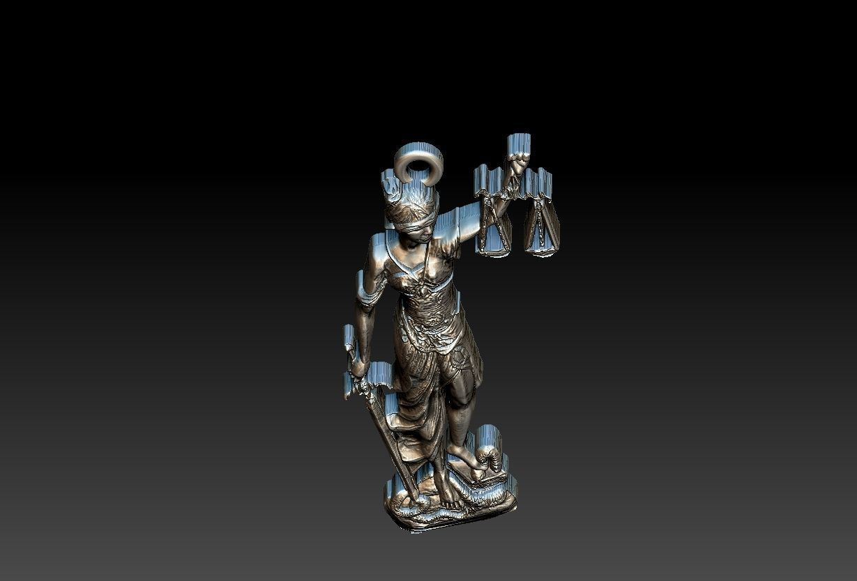 Gold Plated Lady of Justice Pendant (Dama da Justiça)