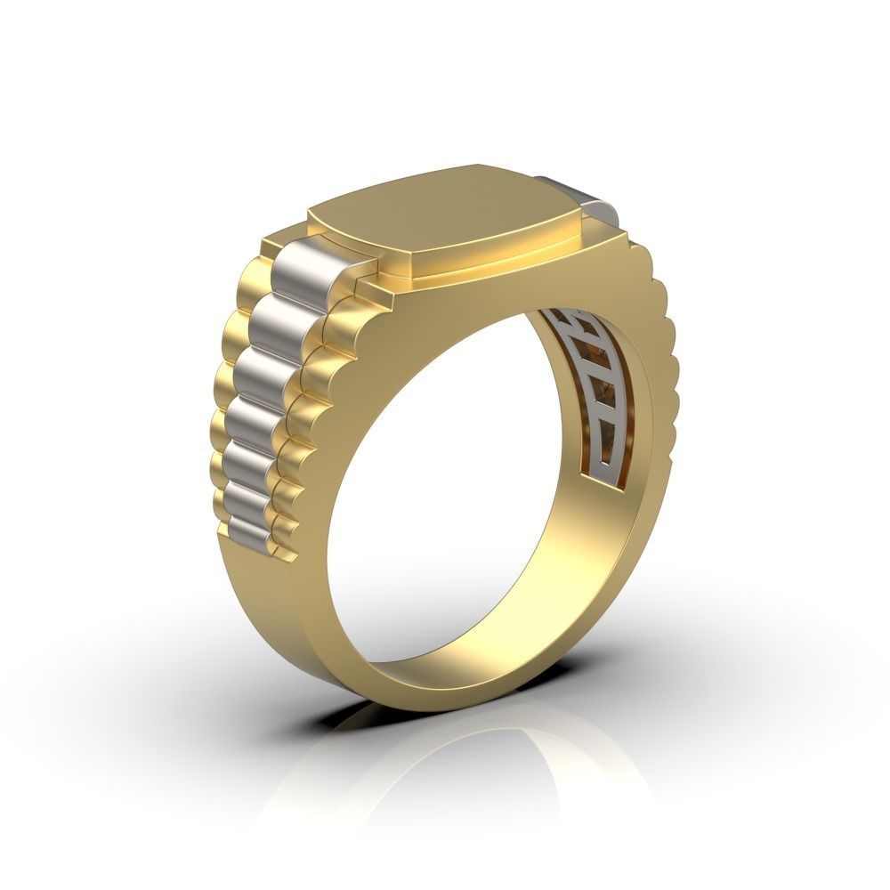 Dazzle Dime® Men's Slim Luxury Ring in 925 Sterling Silver with 18K Gold Cladding DAZZLE DIME®
