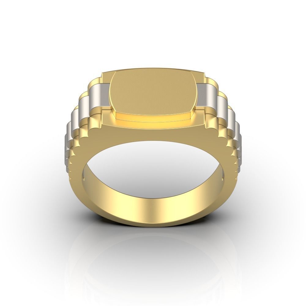 Dazzle Dime® Men's Slim Luxury Ring in 925 Sterling Silver with 18K Gold Cladding DAZZLE DIME®