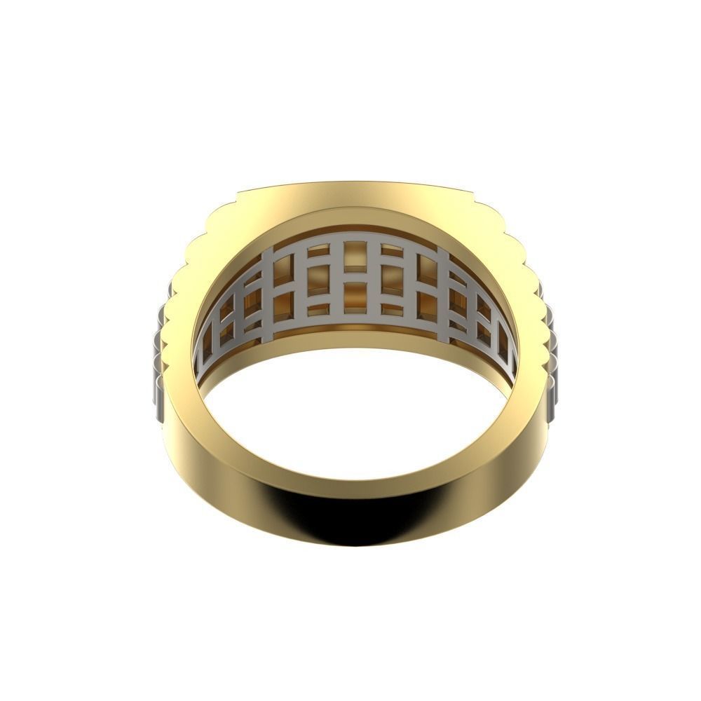 Dazzle Dime® Men's Slim Luxury Ring in 925 Sterling Silver with 18K Gold Cladding DAZZLE DIME®