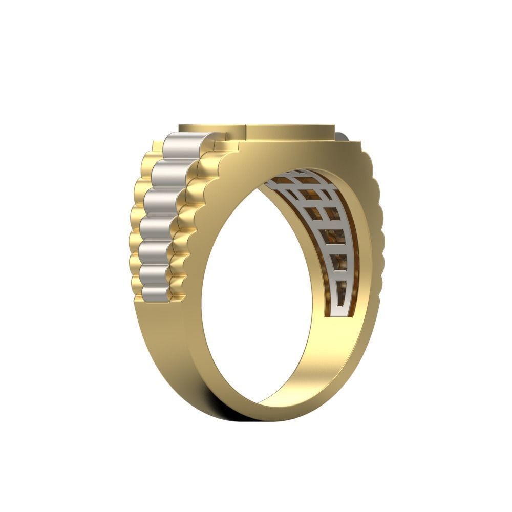 Dazzle Dime® Men's Slim Luxury Ring in 925 Sterling Silver with 18K Gold Cladding DAZZLE DIME®
