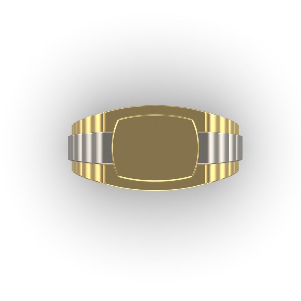 Dazzle Dime® Men's Slim Luxury Ring in 925 Sterling Silver with 18K Gold Cladding DAZZLE DIME®