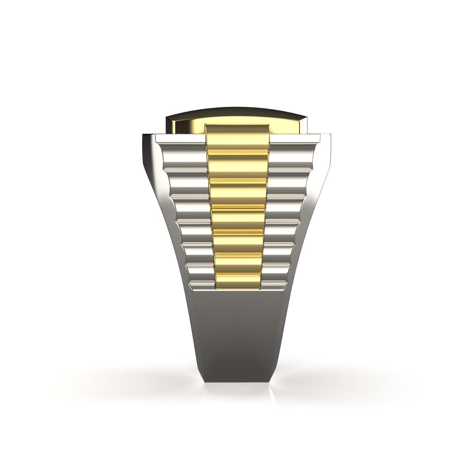 Dazzle Dime® Men's Luxury Ring in 925 Sterling Silver with 18K Gold Cladding DAZZLE DIME®