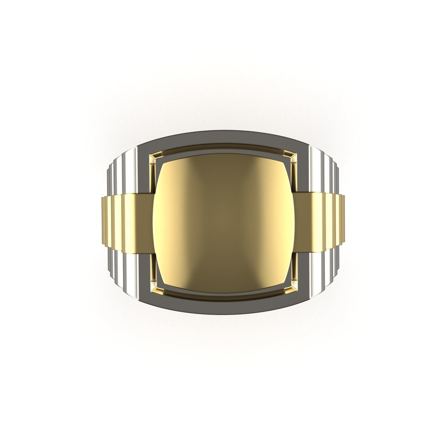Dazzle Dime® Men's Luxury Ring in 925 Sterling Silver with 18K Gold Cladding DAZZLE DIME®