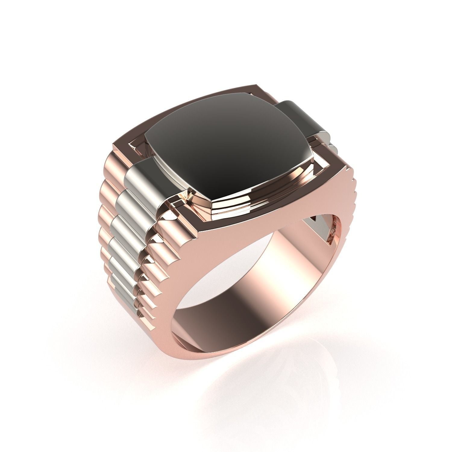 Dazzle Dime® Men's Luxury Ring in 925 Sterling Silver with 18K Gold Cladding DAZZLE DIME®