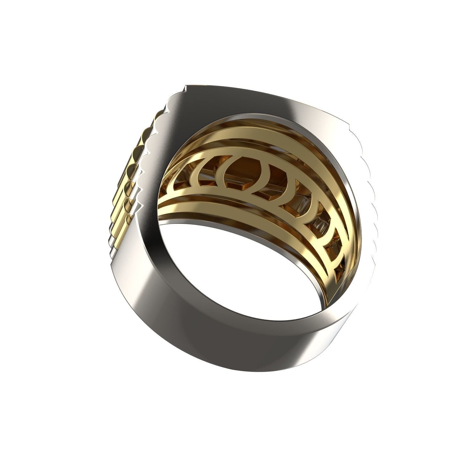Dazzle Dime® Men's Luxury Ring in 925 Sterling Silver with 18K Gold Cladding DAZZLE DIME®
