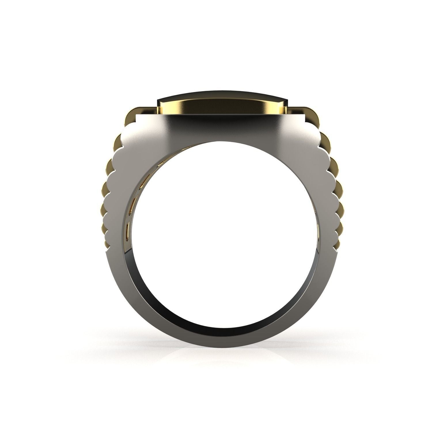 Dazzle Dime® Men's Luxury Ring in 925 Sterling Silver with 18K Gold Cladding DAZZLE DIME®