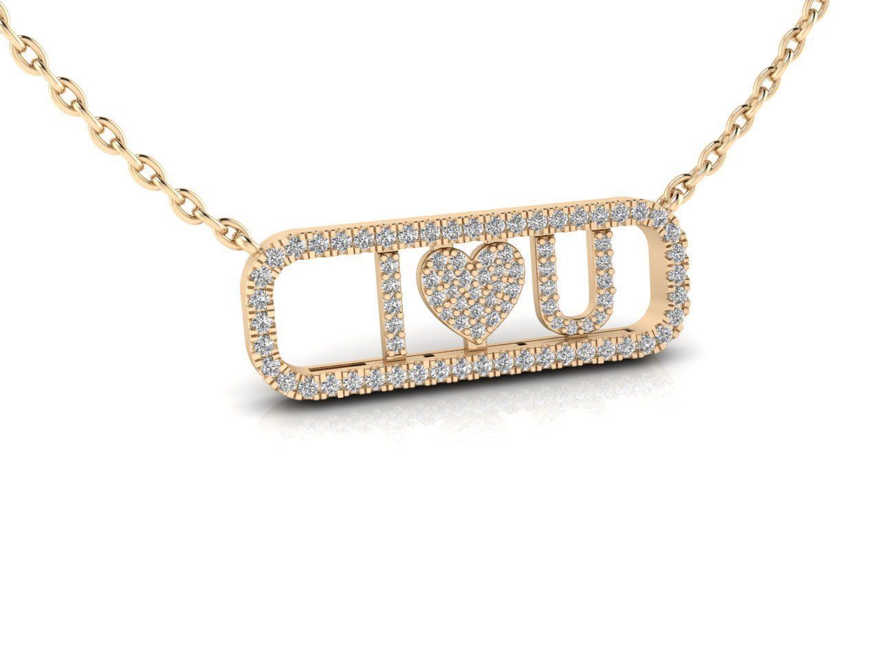 Dazzle Dime® "I Love You" Pendant in 925 Sterling Silver with Moissanite Gems and Matching Chain Dazzle Dime®