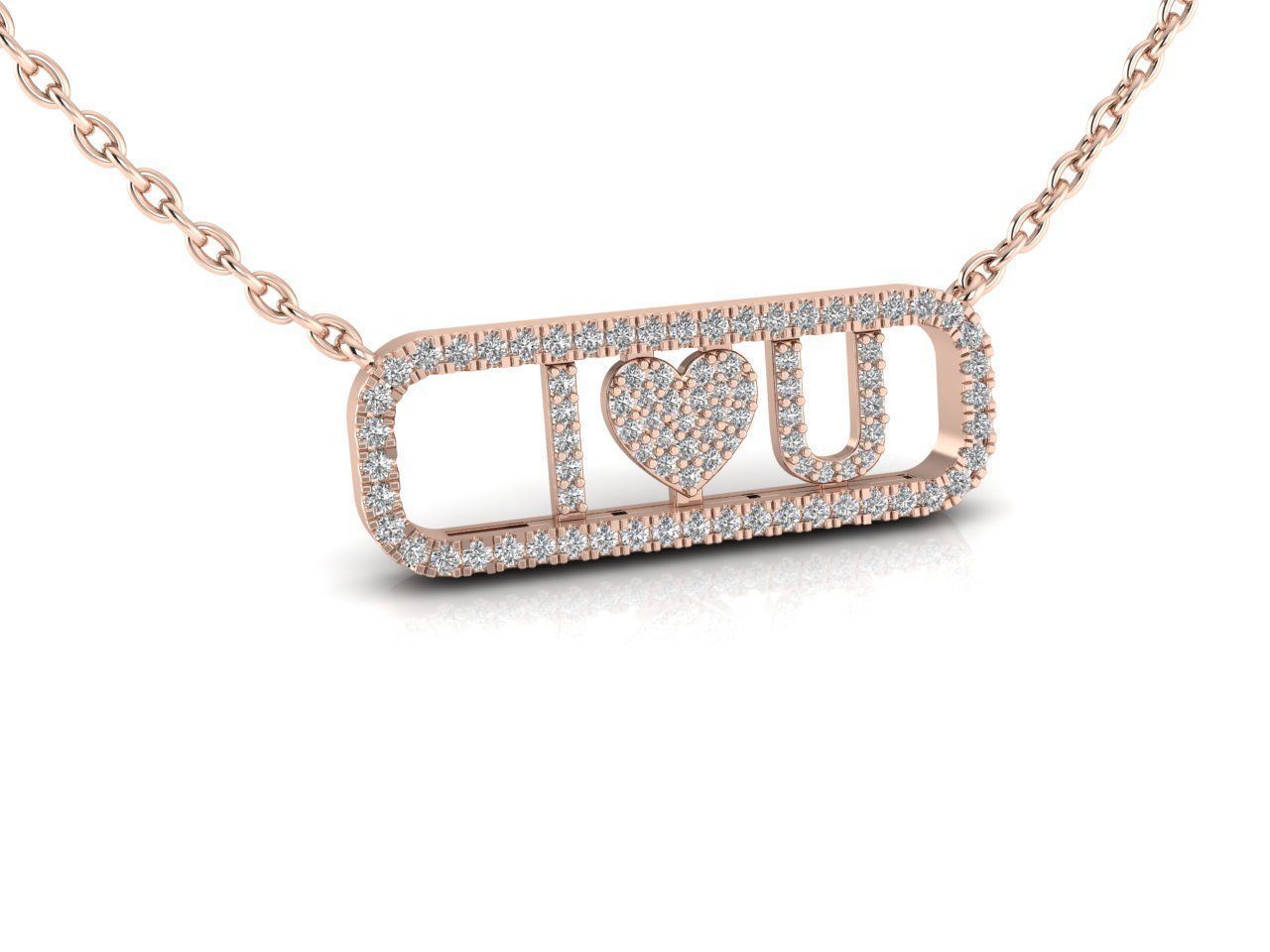 Dazzle Dime® "I Love You" Pendant in 925 Sterling Silver with Moissanite Gems and Matching Chain Dazzle Dime®