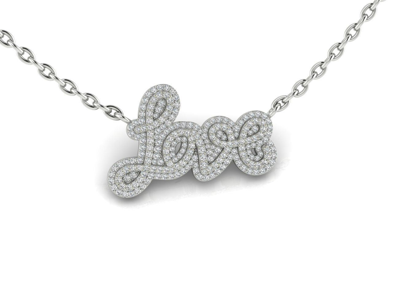Dazzle Dime® Love Pendant in 925 Sterling Silver with Lab-Grown Diamonds and Matching Chain Dazzle Dime®