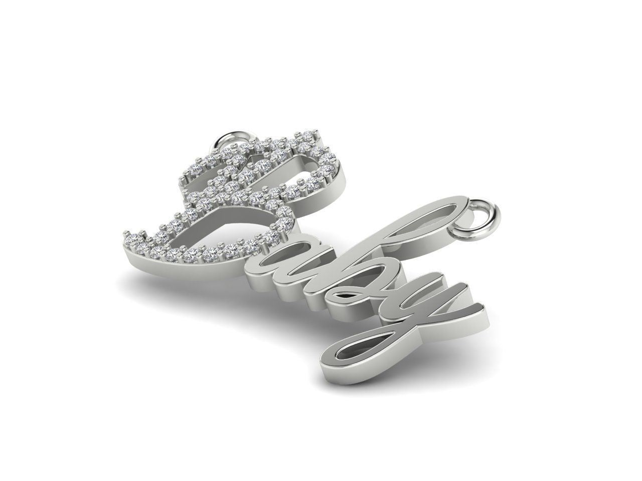 Dazzle Dime® Custom Baby Name Pendant in 925 Sterling Silver with Lab-Grown Diamonds and Matching Chain Dazzle Dime®