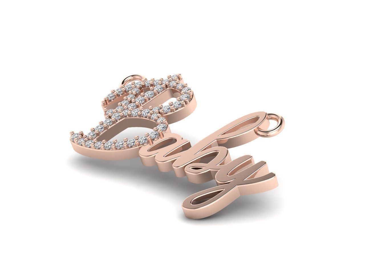 Dazzle Dime® Custom Baby Name Pendant in 925 Sterling Silver with Lab-Grown Diamonds and Matching Chain Dazzle Dime®