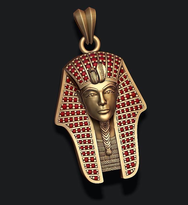 Dazzle Dime Pharaoh Pendant with Gems The Sovereign Elegance of Ancient Egypt DAZZLE DIME®