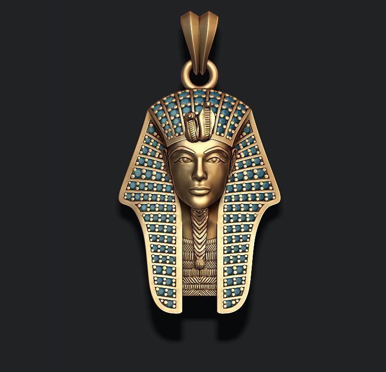 Dazzle Dime Pharaoh Pendant with Gems The Sovereign Elegance of Ancient Egypt DAZZLE DIME®