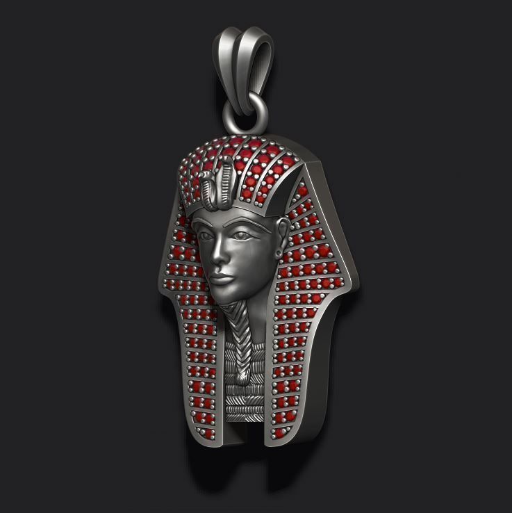 Dazzle Dime Pharaoh Pendant with Gems The Sovereign Elegance of Ancient Egypt DAZZLE DIME®