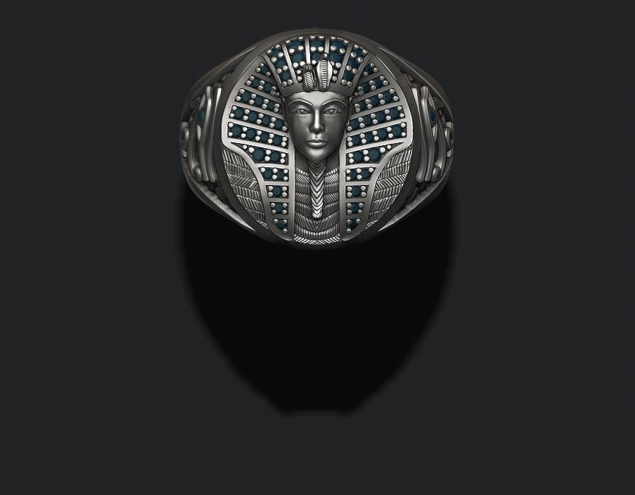 Dazzle Dime Pharaoh Ring with Gems Regal Splendour in a Timeless Design 925 Sterling Silver Base 18k Gold Plated DAZZLE DIME®