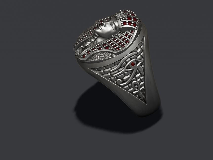 Dazzle Dime Pharaoh Ring with Gems Regal Splendour in a Timeless Design 925 Sterling Silver Base 18k Gold Plated DAZZLE DIME®