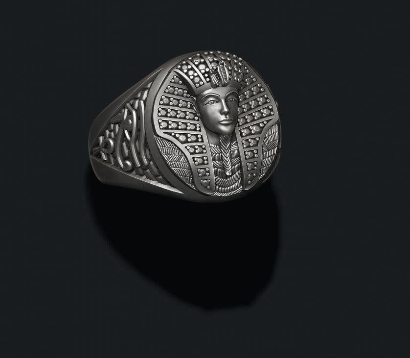 Dazzle Dime Pharaoh Ring with Gems Regal Splendour in a Timeless Design 925 Sterling Silver Base 18k Gold Plated DAZZLE DIME®
