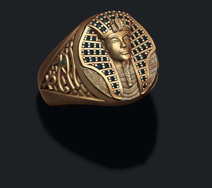 Dazzle Dime Pharaoh Ring with Gems Regal Splendour in a Timeless Design 925 Sterling Silver Base 18k Gold Plated DAZZLE DIME®