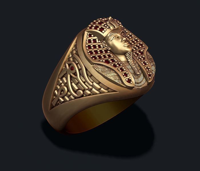 Dazzle Dime Pharaoh Ring with Gems Regal Splendour in a Timeless Design 925 Sterling Silver Base 18k Gold Plated DAZZLE DIME®