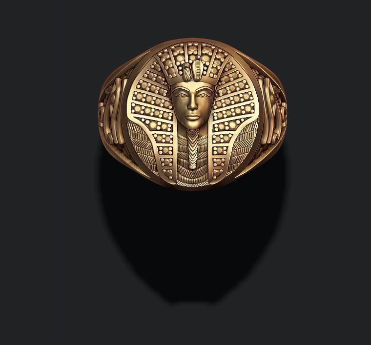 Dazzle Dime Pharaoh Ring with Gems Regal Splendour in a Timeless Design 925 Sterling Silver Base 18k Gold Plated DAZZLE DIME®