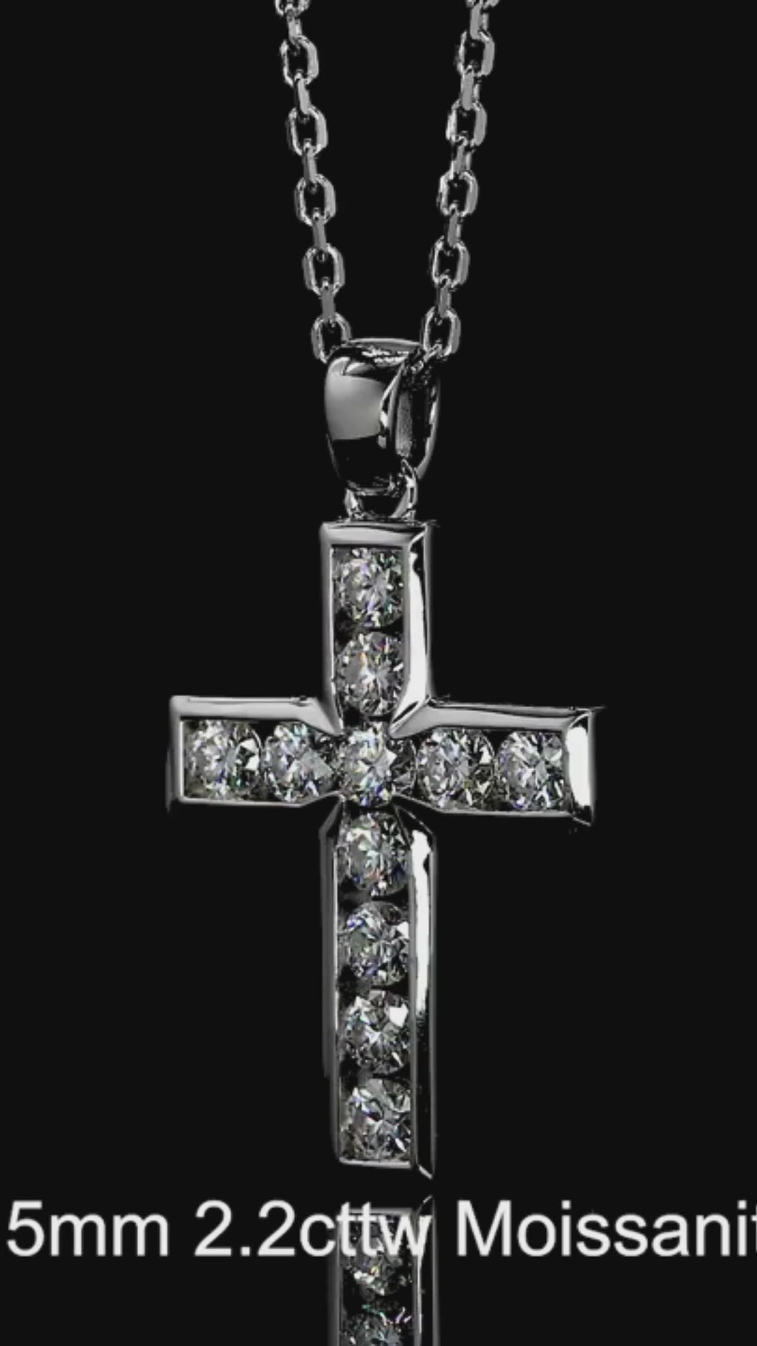 Dazzle Dime® 3.5MM 2.2CT D Color Moissanite Cross Pendant Necklace | 925 Sterling Silver