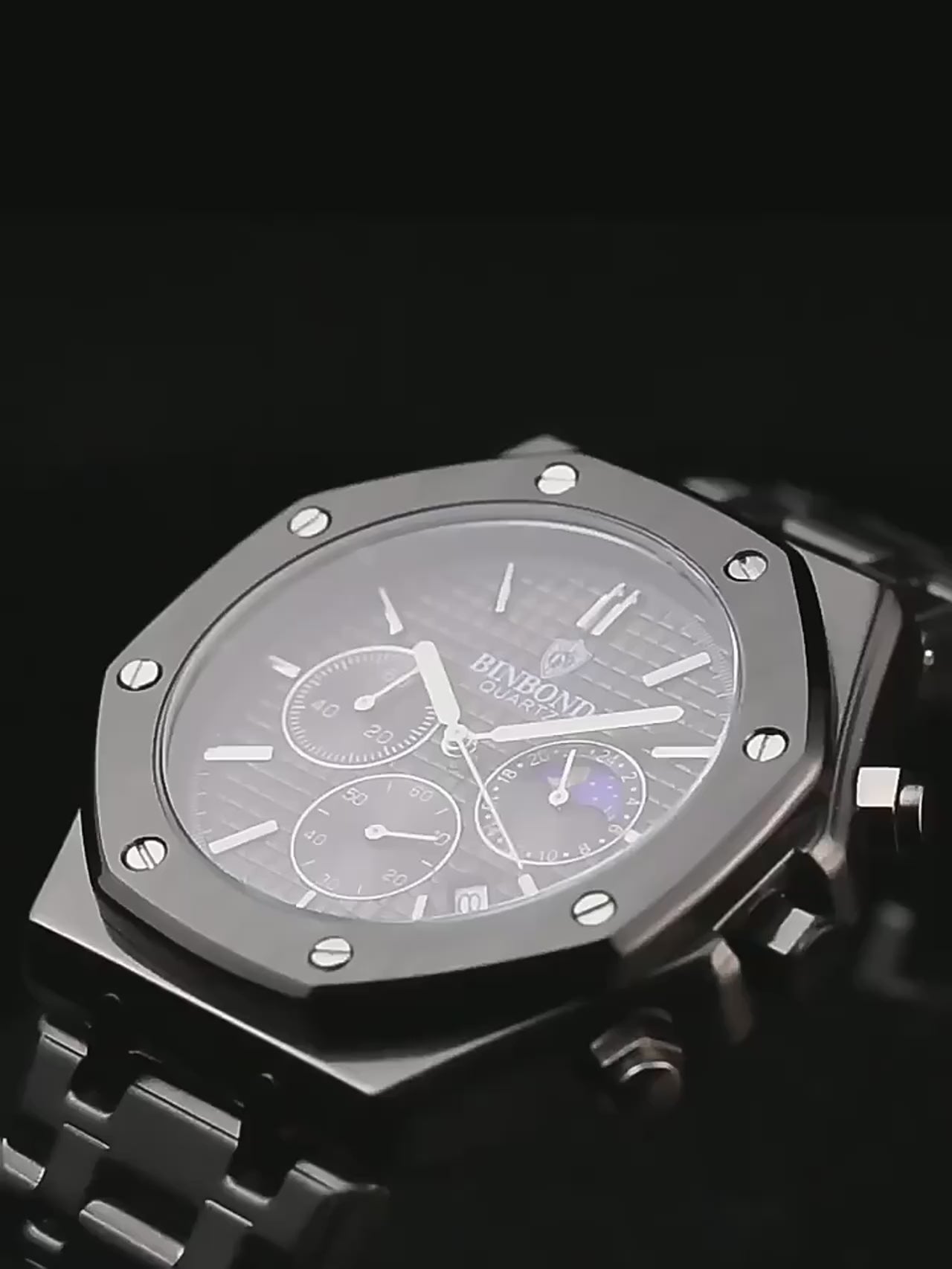 Luxury Stainless Steel Business Watch for Men Waterproof Quartz Wrist Watch with Date Function