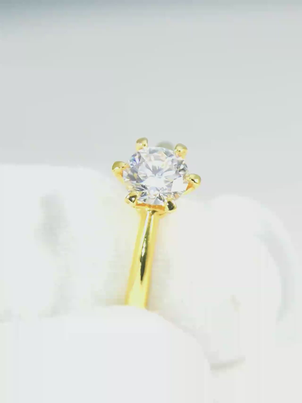 Dazzle Dime® 18K Gold Moissanite Solitaire Ring | Certified Fine Jewelry for Women