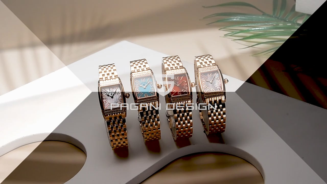 Women's Sapphire Crystal Quartz Watch, Luxury Accessories, Waterproof up to 50 Meters, Stainless Steel, 22Mm