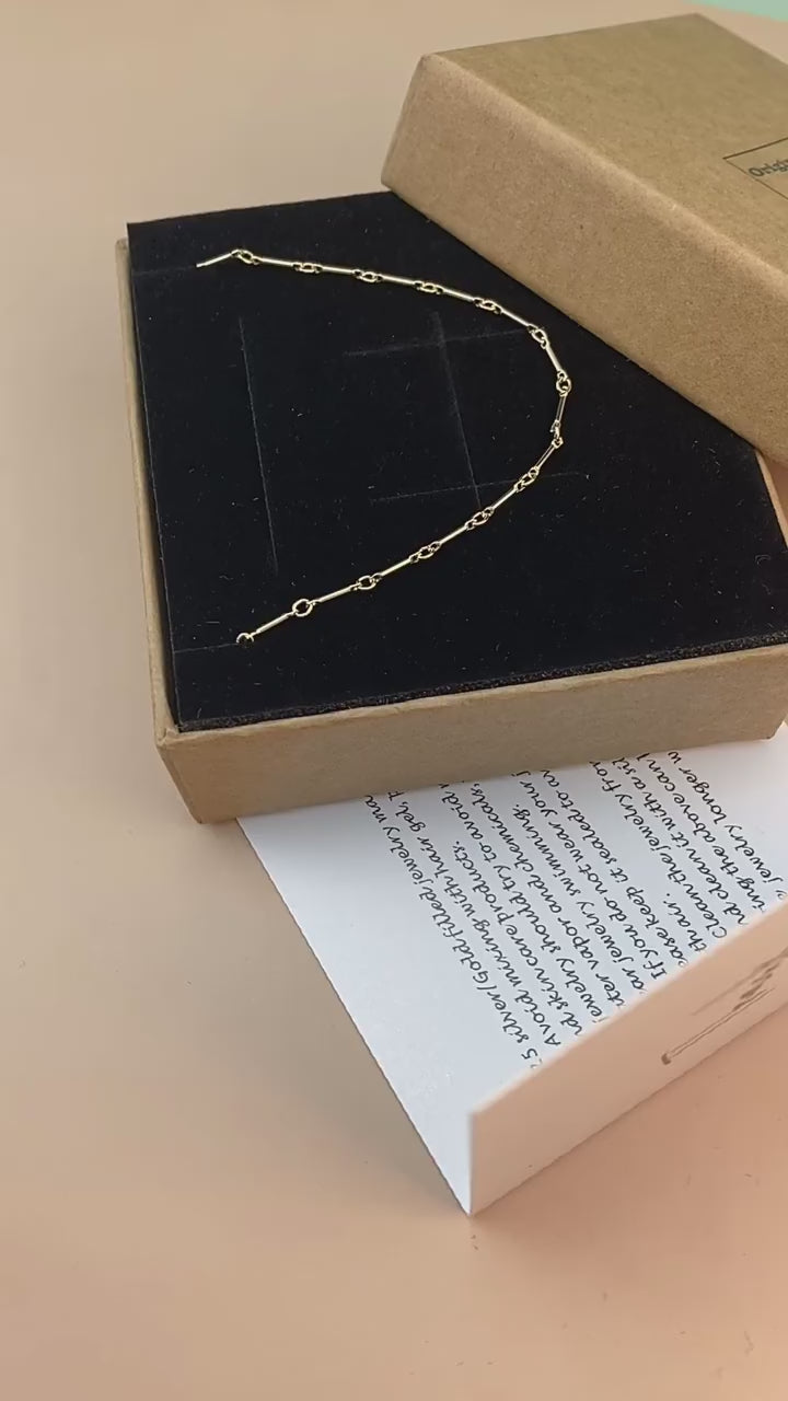 14K Gold Filled Chain Bracelet – Handmade Boho Charm Bracelet for Women