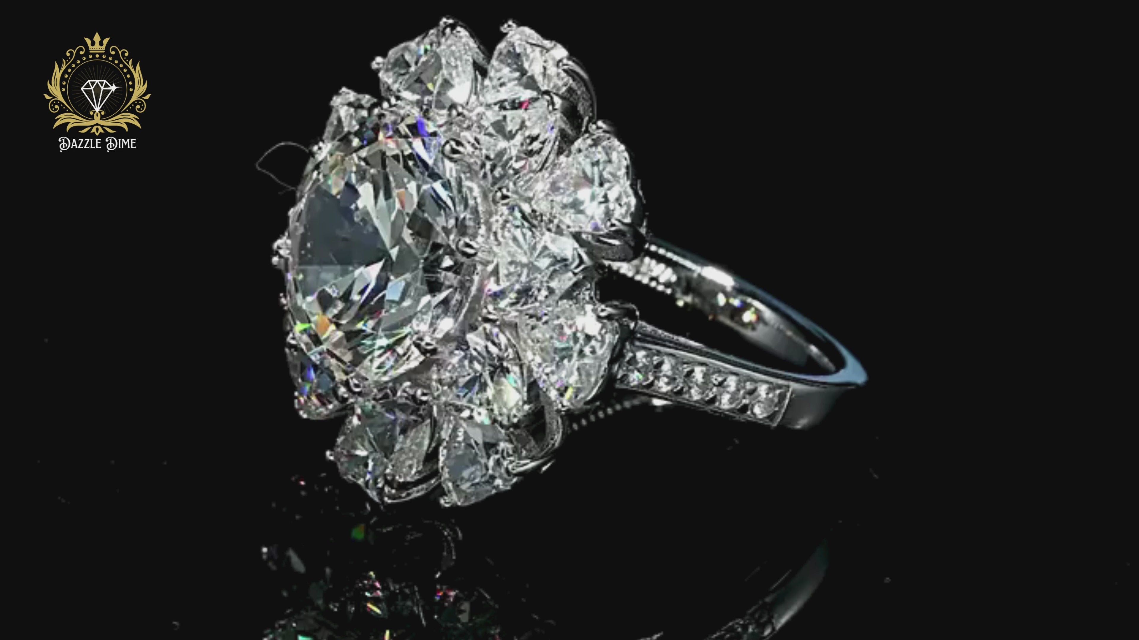 White Gold-Plated Engagement Ring