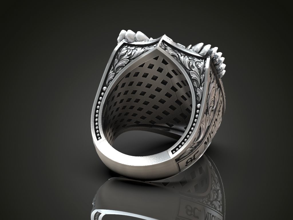 Dazzle Dime 925 Sterling Silver Base 18k Gold Plated St Archangel Michael Inspired Protection Ring 18K Gold Plated DAZZLE DIME®