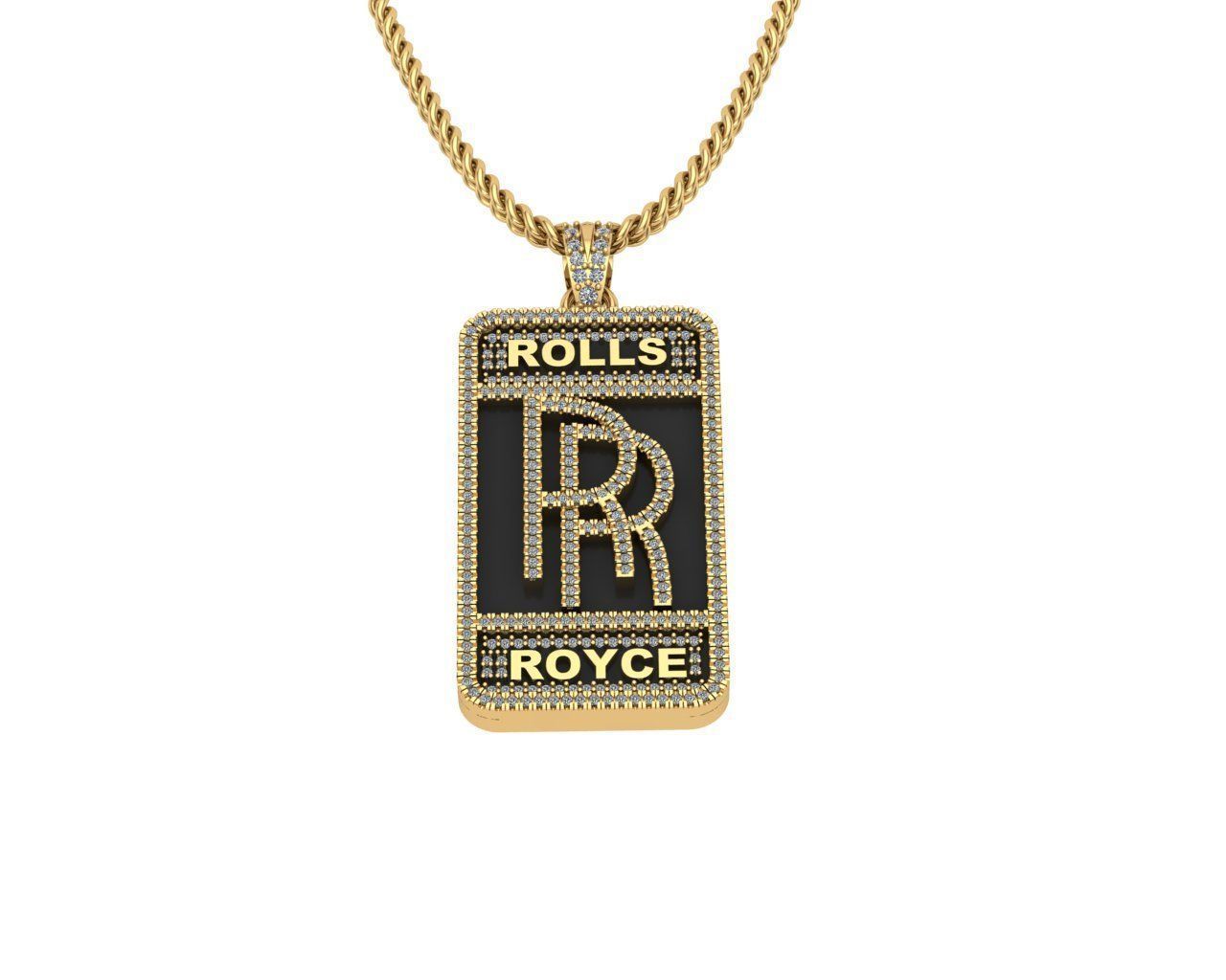 Gold Plated Luxury Rolls Moissanite Hip Hop Pendant