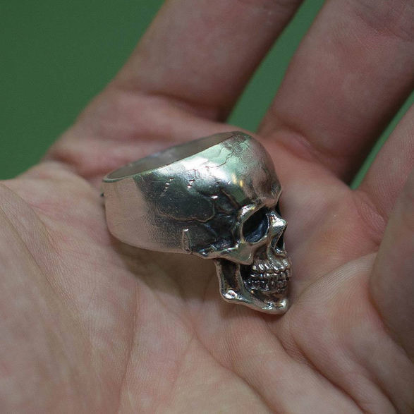 Dazzle Dime 925 Sterling Silver Base 18k Gold Plated Skull Biomechanical Ring Unleash the Dark Side DAZZLE DIME®