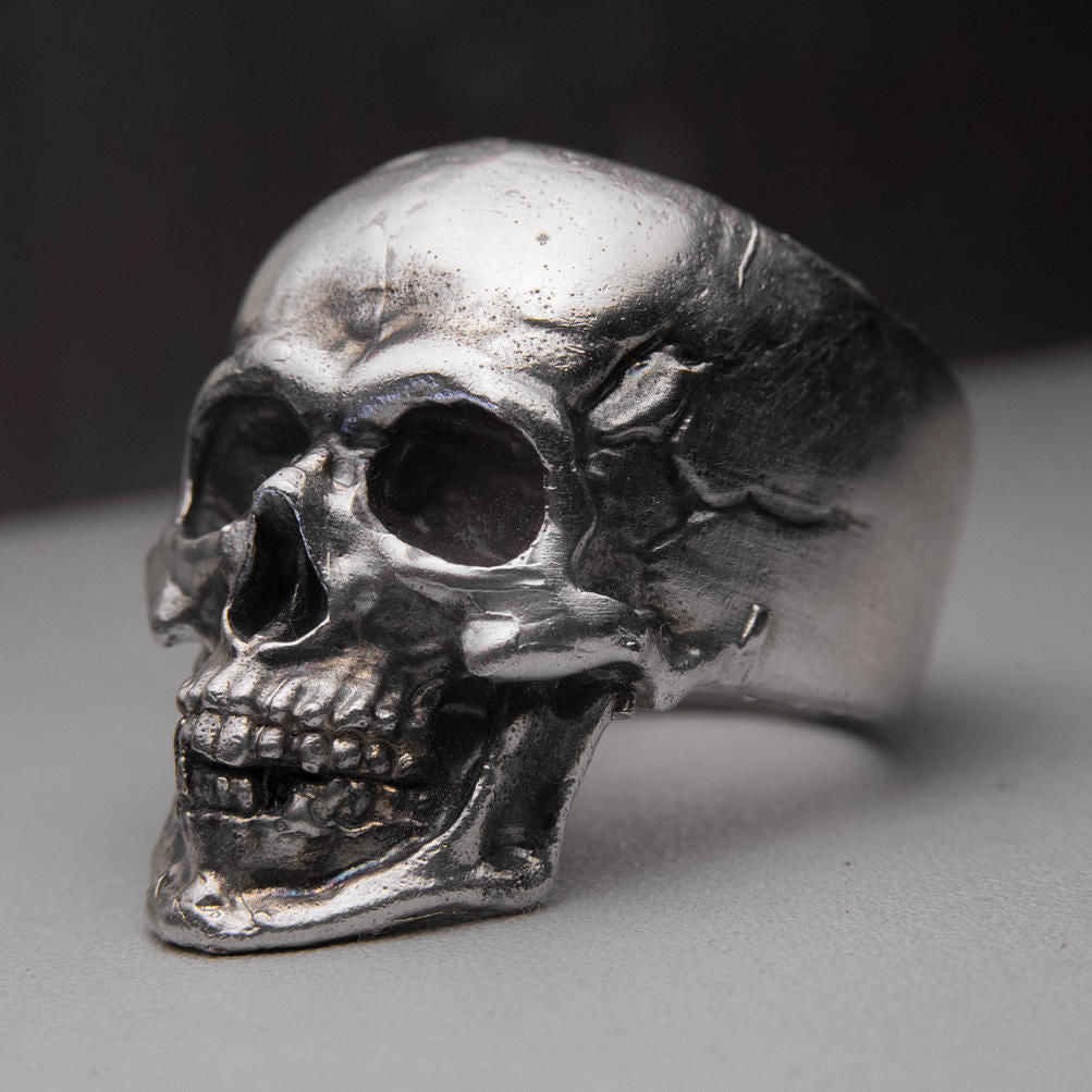 Dazzle Dime 925 Sterling Silver Base 18k Gold Plated Skull Biomechanical Ring Unleash the Dark Side DAZZLE DIME®