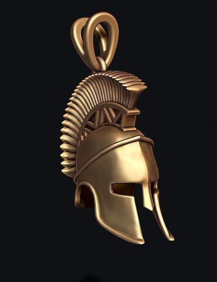 Dazzle Dime 925 Sterling Silver Base 18k Gold Plated Spartan Helmet Pendant with Chain A Bold Emblem of Ancient Valour DAZZLE DIME®