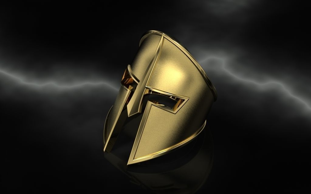 Dazzle Dime S925 Base 18k Gold Plated Spartan Helmet Ring Embody the Spirit of Ancient Warriors DAZZLE DIME®