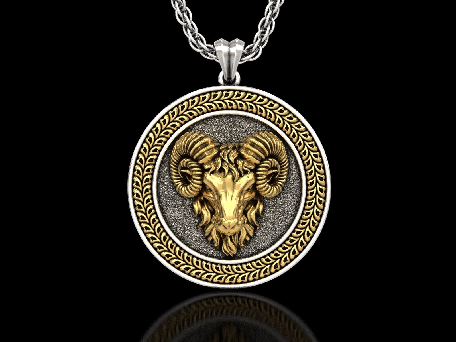 Dazzle Dime Aries Zodiac Ram Medallion Pendant Ignite Your Passion with the Power of the Ram - Dazzle Dime