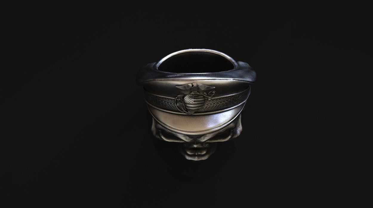 United States Marine Corps Skull Ring A Bold Tribute to Honor, Courage, and Commitment - Dazzle Dime