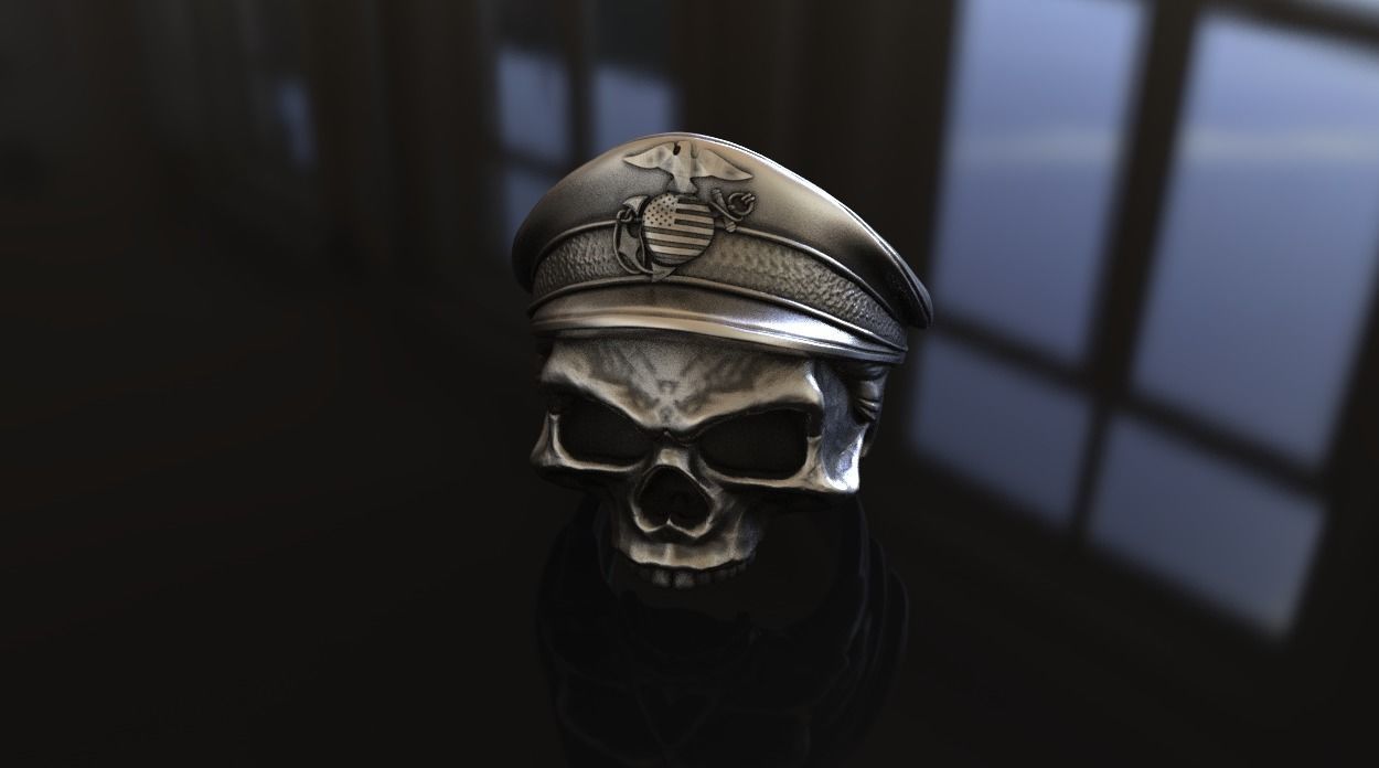 United States Marine Corps Skull Ring A Bold Tribute to Honor, Courage, and Commitment - Dazzle Dime