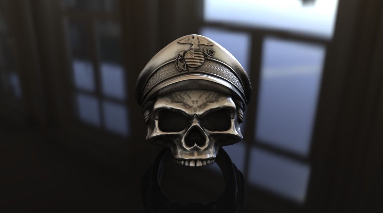 United States Marine Corps Skull Ring A Bold Tribute to Honor, Courage, and Commitment - Dazzle Dime