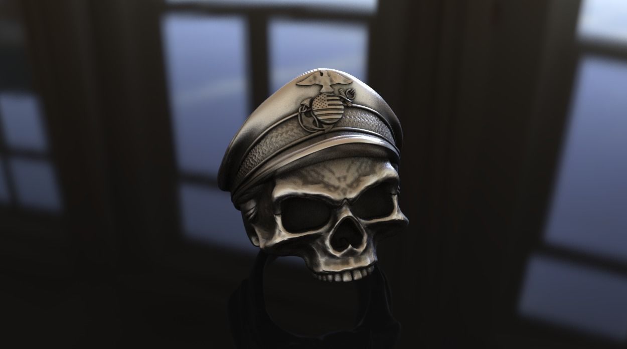 United States Marine Corps Skull Ring A Bold Tribute to Honor, Courage, and Commitment - Dazzle Dime