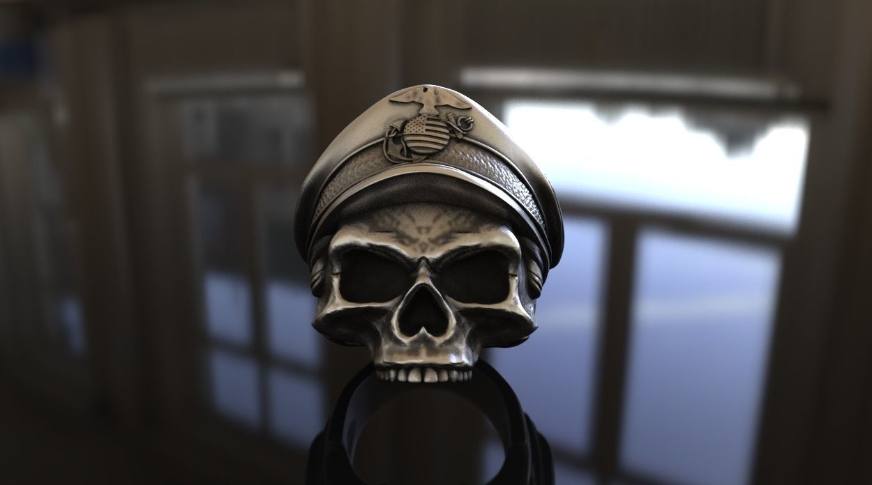 United States Marine Corps Skull Ring A Bold Tribute to Honor, Courage, and Commitment - Dazzle Dime